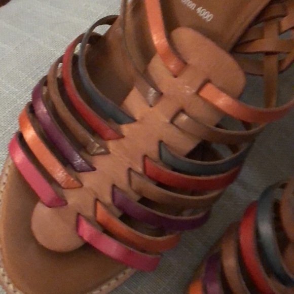 Nickels Leather Ankle-strap Sandals with Slingback Heel T-Agassi - Picture 2 of 6